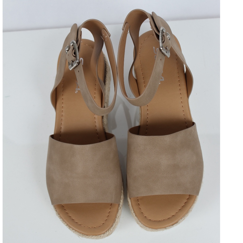 Size 6 Dark Natural Halter Ankle Strap Espadrille - Picture 4 of 6